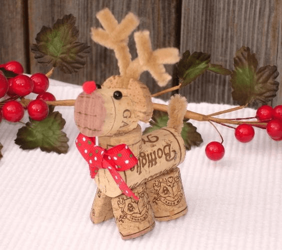 decoração de natal feita de rolha