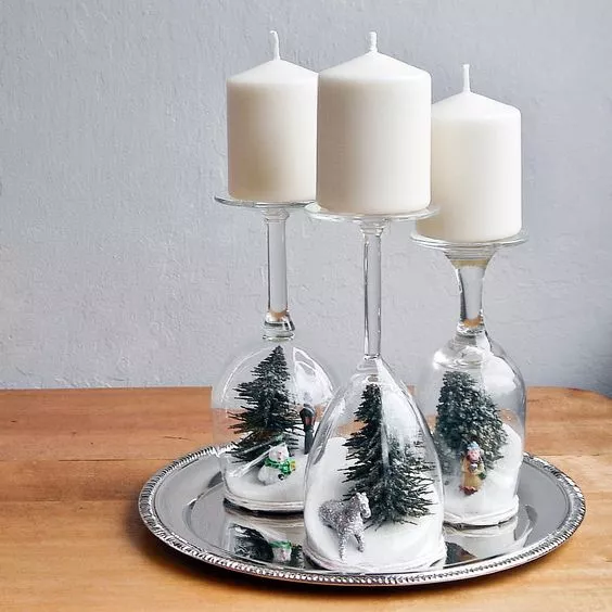 15 ideias de castiçal de taças na decoração de natal - Como Fazer Fácil